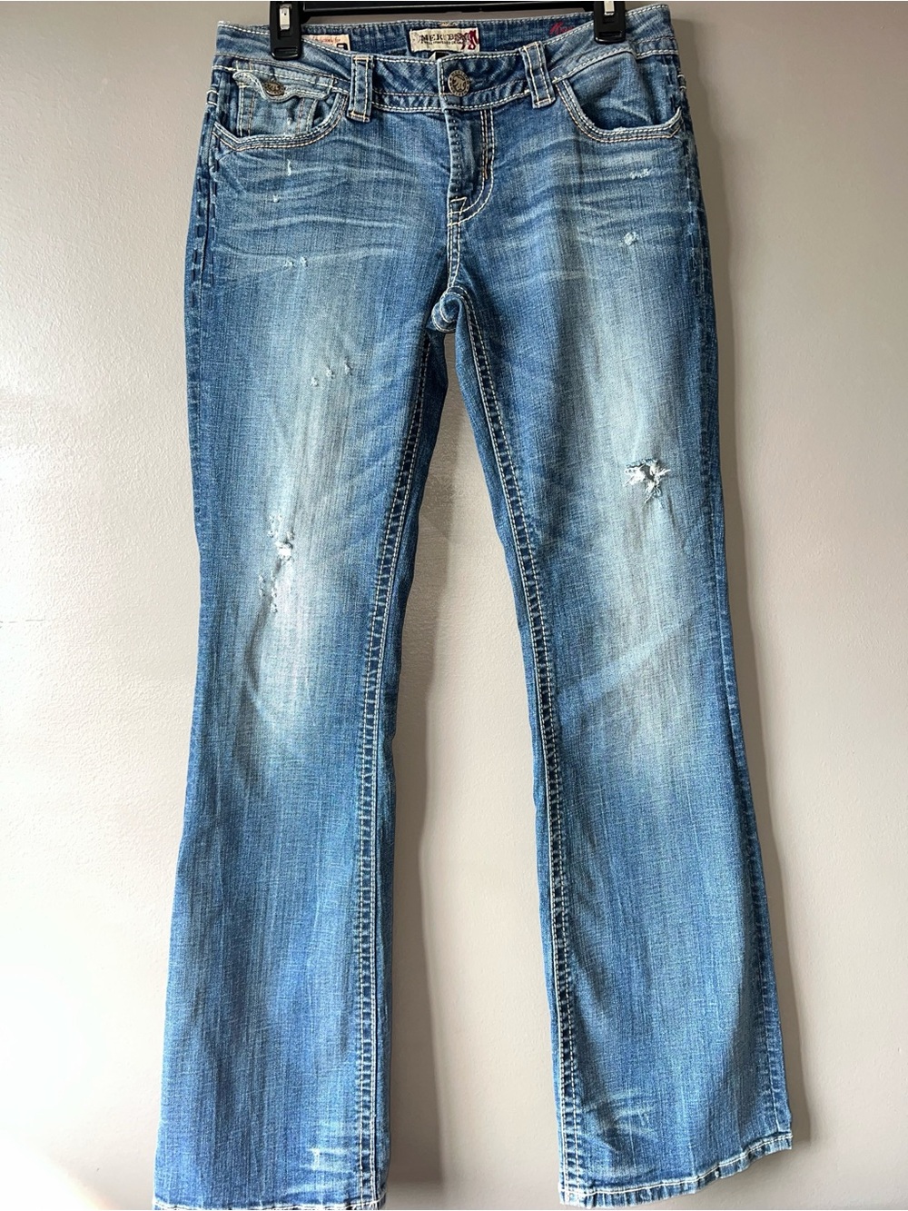Women’s Distressed and Embroidered Light Blue Mek|Dnm Jeans